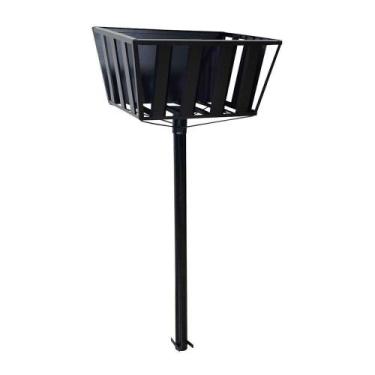 Imagem de Lixeira De Rua Calçada Popular Cesto Fundo Preta 129x60x45cm. - OURO M