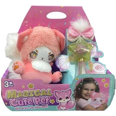Imagem de Pelúcia Rosa Com Varinha Mágica Infantil - Toys Import J24588
