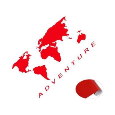 Imagem de Adesivo Gráfico Para Carro Edição Aventura Mapa Mundi Para Van SUV Cam