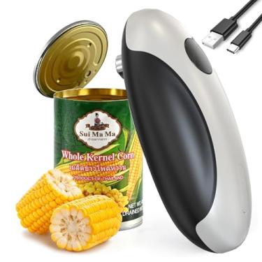Imagem de Abridor de latas elétrico, abridor de latas recarregável com um toque, elétrico com bordas lisas, abridor de latas automático sem mãos para quase qualquer tamanho de lata, utensílio de cozinha ideal