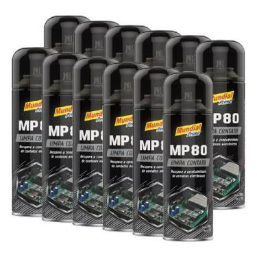 Imagem de Kit 12 Limpa Contato Elétrico Spray 300ml Mp80 - Mundial Prime