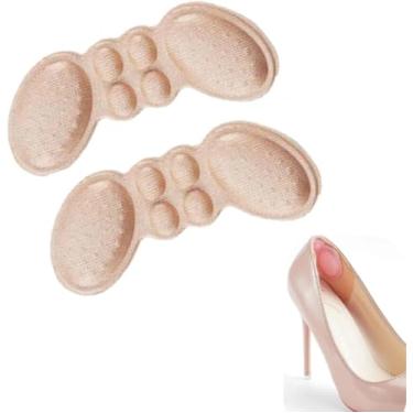 Imagem de Protetor de Calcanhar para Salto Alto Adesivo Aliviar Dor no Pé 1 Par de Protetores Almofadas de Algodão Conforto dos Pés Diminue Atrito Leve Discreto Cor Bege