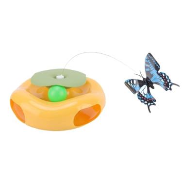 Imagem de Pssopp Brinquedo de Gato Rotativo Automático, Toca -giragem Elétrica Feita à Mão Butterfly Cat Feather Toy para Gatos Internos Exercício Adulto