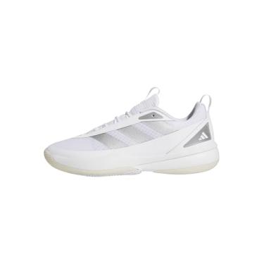 Imagem de adidas Tênis de basquete unissex para adultos, Branco/Prata Metálico/Branco, 13.5 Women/12.5 Men