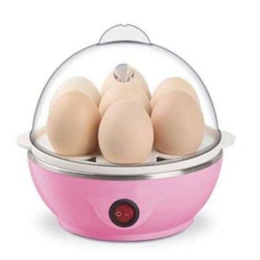 Imagem de Cozedor Elétrico Vapor Cozinha Multi Funções Ovos Egg Cooker Rosa 110v