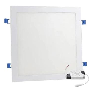 Imagem de 2X Plafon Painel Led 25W 24W Embutir Quadrado - Branco Quent