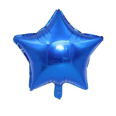 Imagem de Kit 10 Balão Estrela Metalizado 18" (45cm) Foil – Diversas Cores – Decoração de Festa, Aniversário, Casamento, Formatura, Chá Revelação, Eventos, Balão Hélio ou Ar (azul escuro)
