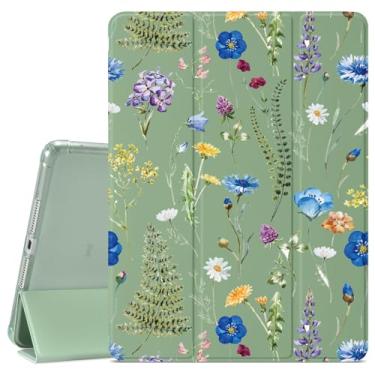 Imagem de VibrantFruitique Capa de flor floral azul para iPad Air de 13 polegadas (M3) 2025/ (M2) 2024/iPad Pro 12,9 polegadas 2022/2021 capa protetora, suporte para lápis, traseira transparente e capa com três