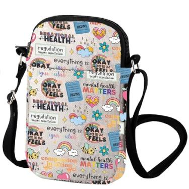 Imagem de VAMSII Bolsa transversal para análise de comportamento, presente de saúde mental, mês do orgulho, terapia, aconselhamento, psicólogo, presente social, OK