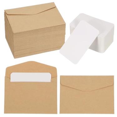 Imagem de PATIKIL Conjunto de 200 mini envelopes com cartões em branco, cartões de 11,4 x 8 cm em branco e envelopes para presente de casamento, convite de formatura, feriado, dia de Ação de Graças, Natal