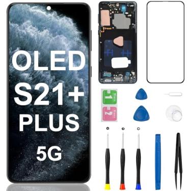 Imagem de Tela de substituição para Samsung Galaxy S21 Plus 5G OLED com botão lateral 3D Touch LCD Frame Display SM-G996U Kit de ferramentas de reparo de montagem completa de digitalizador 6,7 polegadas