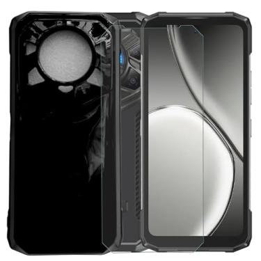 Imagem de MAOUICI Capa para celular Doogee Blade20 Play, capa macia de TPU antiimpressão digital, protetor de tela de vidro temperado [1 unidade] [16,8 cm]