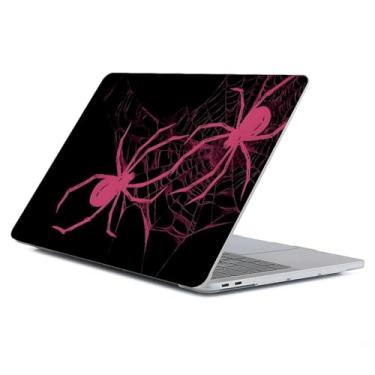 Imagem de Capa compatível com MacBook Air 13 polegadas versão 2022-2018 modelo A2337 M1 M2 A2681, capa protetora de arte para Air13 Retina Display com Touch ID-Pink Spider Web, 13,6 Air (A2681) M2 2022