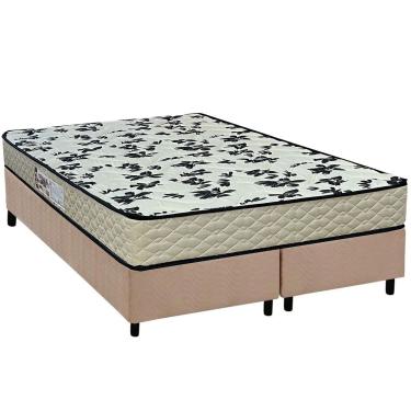 Imagem de Cama Box Queen: Colchão Espuma D33 Paropas Pasquale Wave Clean + Base CRC Suede Clean (158x198)