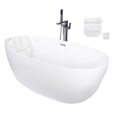 Imagem de Kit Banheira Imersao Freestanding Luxo 1.70m com Misturador Cromado - 