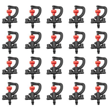 Imagem de LQ Industrial 20 peças de plástico giratório de 360 graus para horticultura e estufa agrícola, bocal micro pulverizador com suporte, ponta de pulverizador de irrigação de 6 a 8 m, adequado para