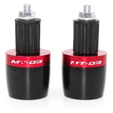 Imagem de Acessórios de motocicleta 7/20.3 cm 22 mm Grips Ends Counterweight Handle Bar Cap Cover Slider Compatível com Y&AMAHA MT-03 MT03 MT 03 (Vermelho 2)