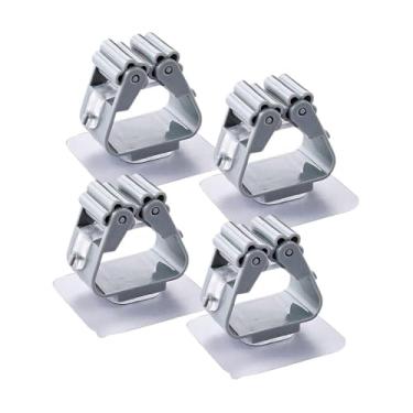 Imagem de Kit 4 Suportes Adesivos de Parede para Organizar Vassouras, Rodos e Utensílios (Cinza)