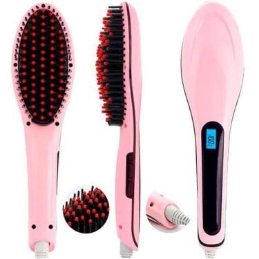 Imagem de Escova 230c Alisadora Eletrica Visor Lcd Magic Hair Pink Bivolt - MKB