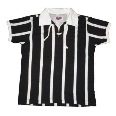 Imagem de Camisa Listrada 77 Liga Retrô Infantil  Preta e Branca 6, Preto, Branc