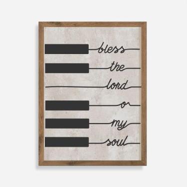 Imagem de Quadro Rústico Bless the Lord Oh My Soul - Artesanato em Madeira - Ark