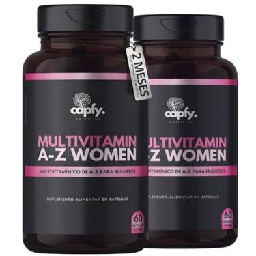 Imagem de Kit 2x Multivitamínico AZ Mulher Completo com 13 Vitaminas e 9 Minerais Vitamina A C D E B7 B12 60 Cápsulas 500mg
