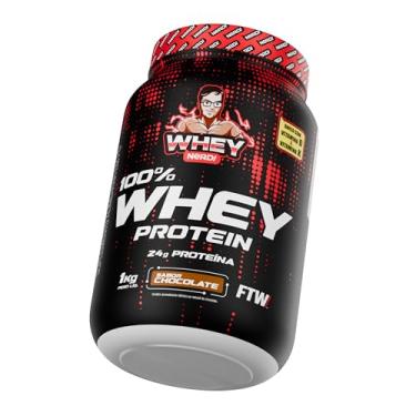Imagem de FTW Whey Nerd 100% Whey Protein com Proteína Concentrada do Soro do Leite, Suplemento Alimentar com Vitaminas D e K – Pote 1kg (Sabor Chocolate)