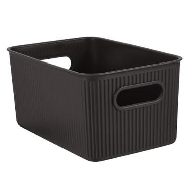 Imagem de Superio mesa, cesto organizador de gavetas, caixas de armazenamento de plástico para casa, penteadeira, escritório, armário, material durável para classificar, panos, cosméticos, artigos de papelaria... (Marrom, 5 litros)