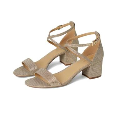 Imagem de Michael Kors Sandália feminina Serena Flex de salto alto, Ouro pálido/glitter, 40