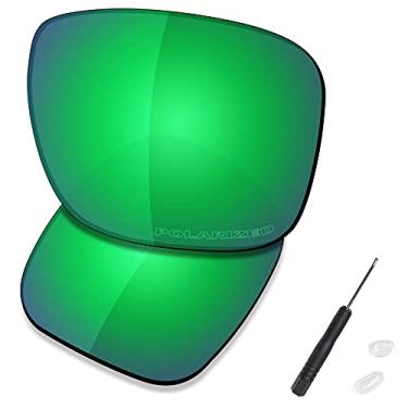 Imagem de SAUCER Lentes de reposição premium, chave de fenda H20 e peças de nariz para óculos de sol Oakley Holbrook Metal OO4123, Verde jade polarizado, One Size