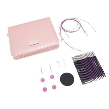 Imagem de aqxreight 10 Pares de tricô de Madeira 3,0-6,5 Mm Kit de Cabos e Circulares Intercambiáveis ​​para Suéter, Chapéu, Meias Resistentes, Delicadas e Quentes, Conjunto de tricô, Agulhas de Circulares, de Madeira