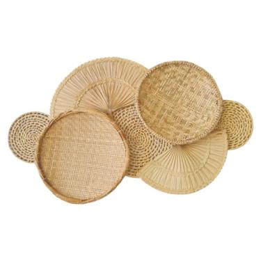 Imagem de Composição Decoração De Parede Boho Composição Cestos Palha Erva Doce