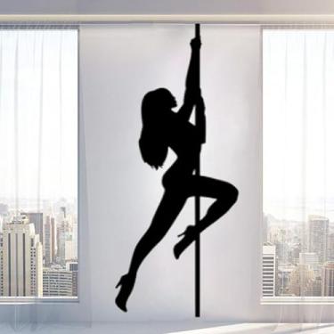 Imagem de Adesivo de parede Pole Dance Girls Hair Salon Wall Decals Sexy Woman Wall Mural DIY Beauty Salon Hot Long Hair Girl Posters tall181CM