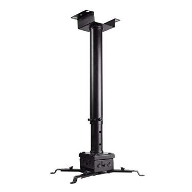 Imagem de Suporte universal para projetor de teto ou suporte de parede para a maioria dos projetores + inclinação de -15° - rotação de 360° - suporte de projetor ajustável em altura (cor: preto, tamanho: 35-50