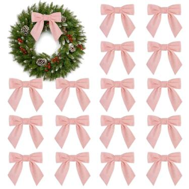 Imagem de 20 peças de enfeites de laço de veludo para árvore de Natal 11,4 cm vintage pequeno laço de fita de veludo laços para artesanato guirlanda guirlanda embrulho de presente chá de bebê festa casamento