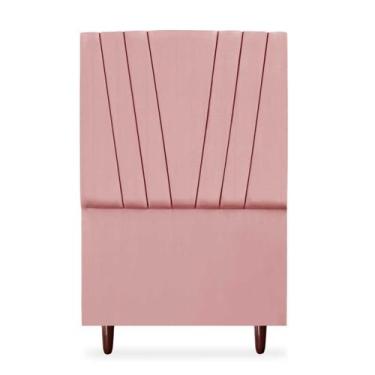 Imagem de Cabeceira Cama Box Solteiro Bélgica 100 Cm Suede Rosa - Tifanny Decor