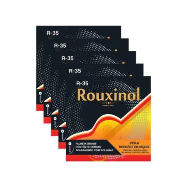 Imagem de Kit 5 Encordoamento Viola Máxima R35 Rouxinol + Brinde
