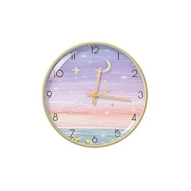 Imagem de WYUYIWH Relógio de parede 12 polegadas decoração sala de estar relógio de parede moderno e minimalista quarto relógio silencioso Horloge Murale (Cor: D)
