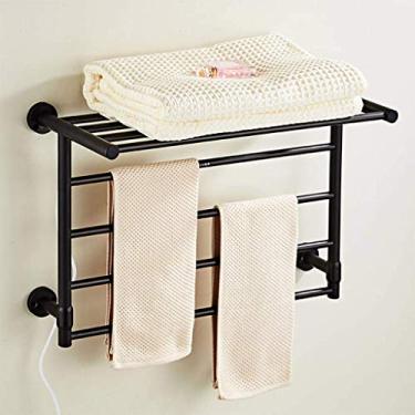 Imagem de Toalheiro elétrico, escorredor para pendurar na parede do banheiro doméstico (preto)