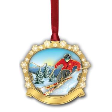 Imagem de Beacon Design Ornamento Namedrop de esquiador Downhill, 7 cm, multicolorido