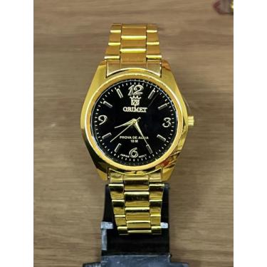 Imagem de Relógio masculino e feminino social Orimet à prova d água, Dourado com