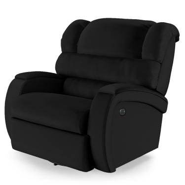 Imagem de Poltrona do Papai Reclinável Napoli Glider Giratória USB PU Preto F FH1 - D'Rossi
