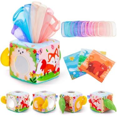 Imagem de Caixa de lenços Toy Yeeeasy Baby Montessori para 6 a 18 meses