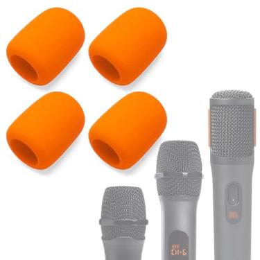Imagem de Voarmaks Capa de microfone de espuma compatível com microfones JBL PartyBox sem fio, sistema de dois microfones sem fio, PartyBox Mic 100 Wird Microphone Sponge Windscreen Pop Filter pacote com 4