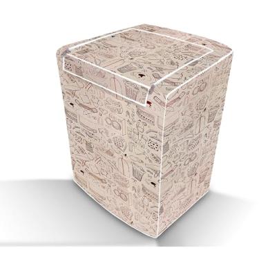 Imagem de Capa Protetora p/Máquina d Lavar 10kg 11kg 13kg 14kg 15kg Zíper (G,Lavanderia Bege)