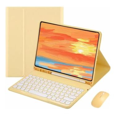 Imagem de Kit Capa para iPad 10ª Geração/11ª Geração: Capa para Tablet + Teclado com teclas redondas + Mouse
