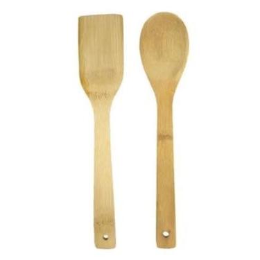 Imagem de Jogo de Utensílios 2 Peças Bambu REFORÇADO Espatula e Colher - Talheres para Uso Domestico - PANAMI