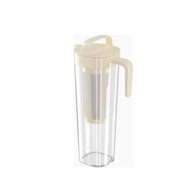 Imagem de Jarro Jarra de água fria para geladeira 1100 ml com tampa e alça, jarra café gelado, resistente a altas temperaturas, chaleira suco