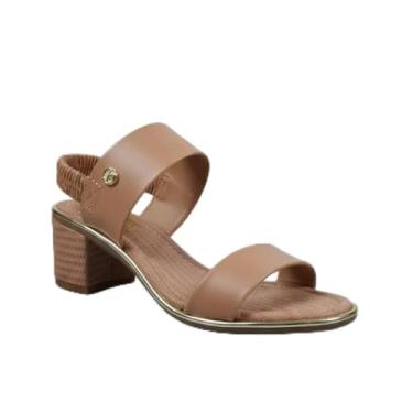 Imagem de Sandália Salto Bloco Tramada Conforto Beira Rio - Nude