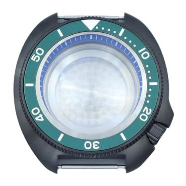 Imagem de FEIYASHI Caixa de relógio preta de aço inoxidável de mergulho luxuosa de 44 mm, vidro de safira, à prova d'água, 100 m, para NH35 NH36/34, peça de relógio com movimento, Anel capítulo azul 19, For